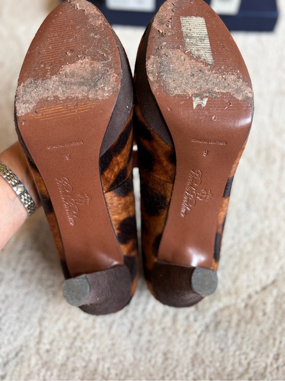 Brooks Brothers Leopard-Print Calf Hair Pumps in Brown and Black - Picture 7 of 8